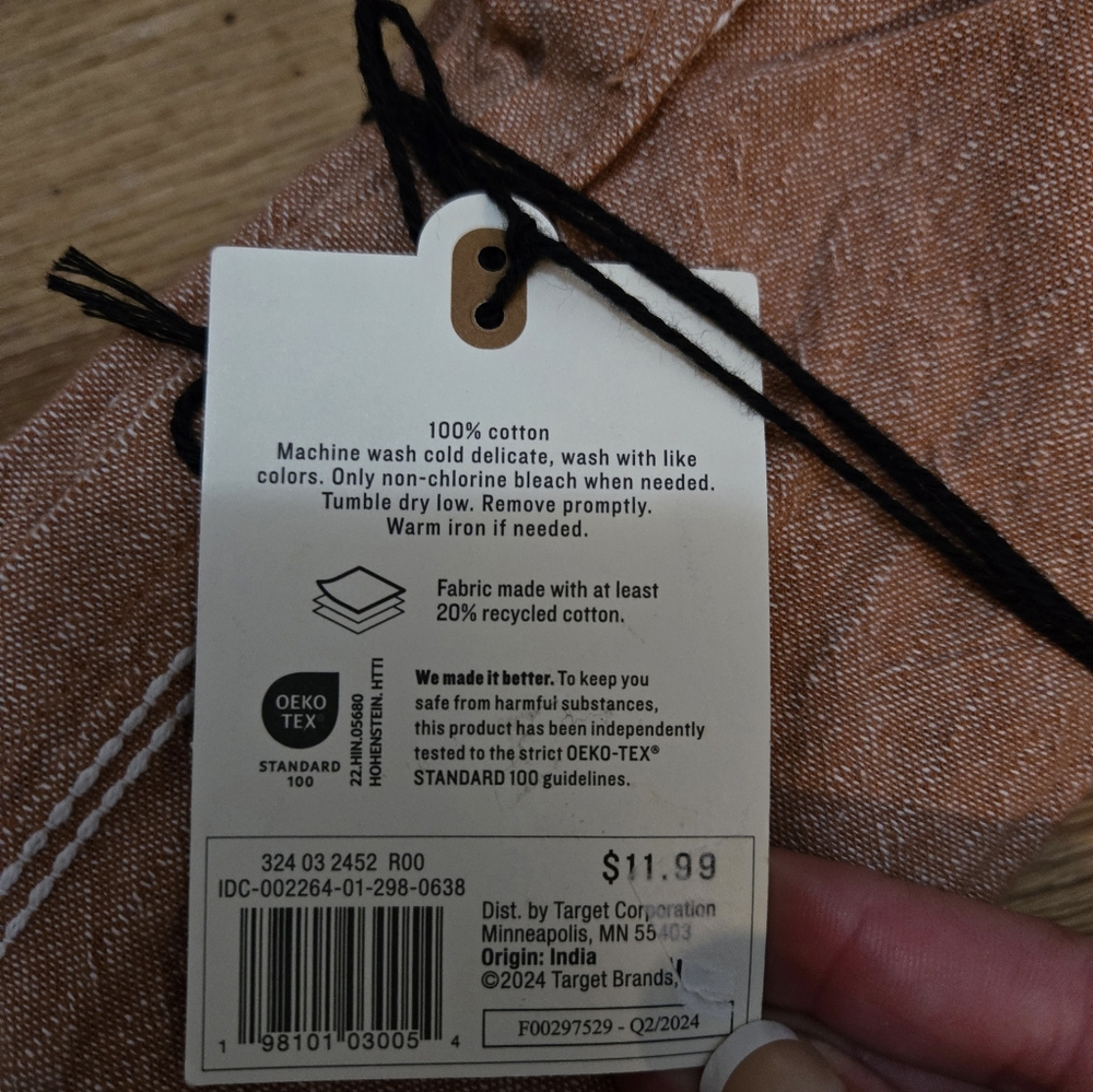 "5/$25" Set Of 4 Hearth & Hand Magnolia Collection Terracotta Rust Table Napkins - Picture 7 of 7